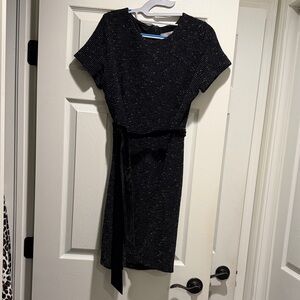 LOFT Black Mini Dress with Belt